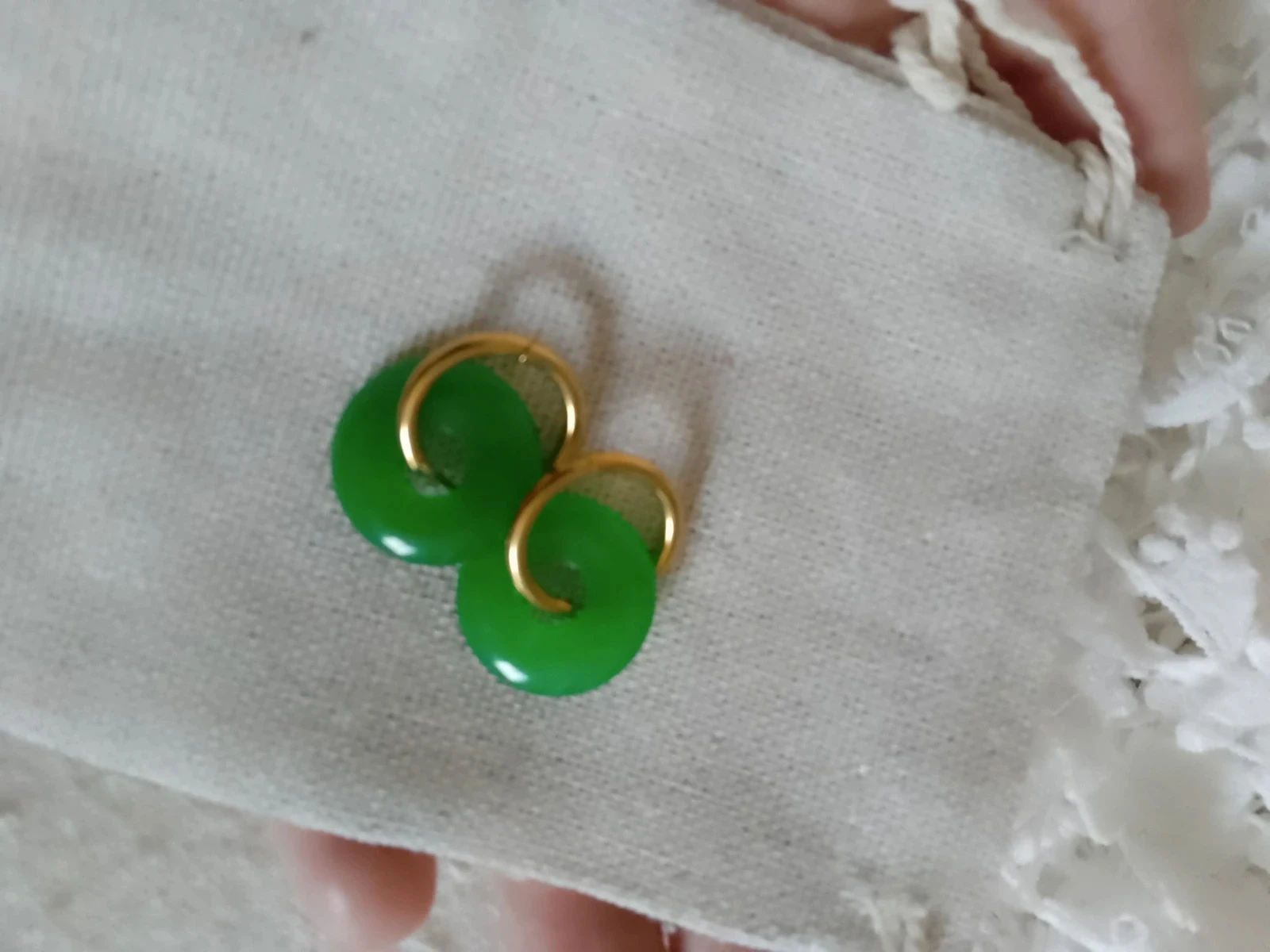 Créoles de piedras de ágata verde – photo 3